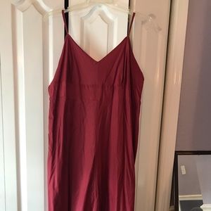 Old Navy deep red sun dress.